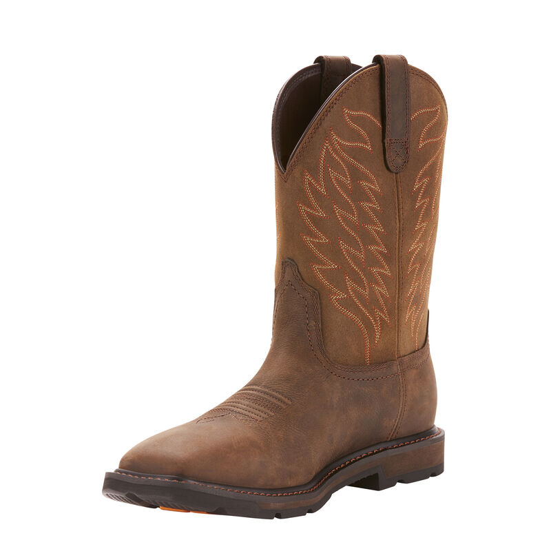 Ariat Groundbreaker Wide Square Toe Waterproof - Miesten Ruskea Työsaappaat ( UDOGNB-825 )